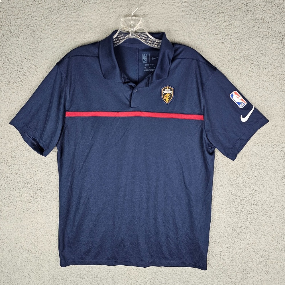 Nike Cleveland Cavaliers Polo Shirt Mens Medium Dri Fit Coach NBA